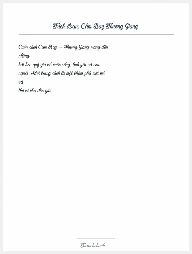 Trích đoạn Cầm Bay Thương Giang