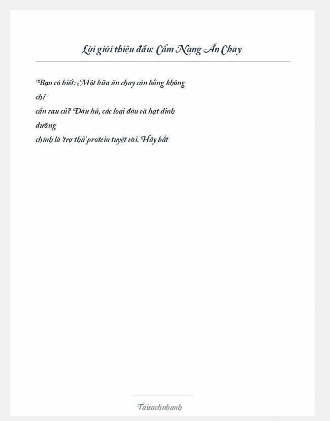 Trích đoạn Cẩm Nang Ăn Chay