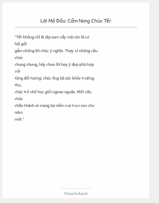 Trích đoạn Cẩm Nang Chúc Tết