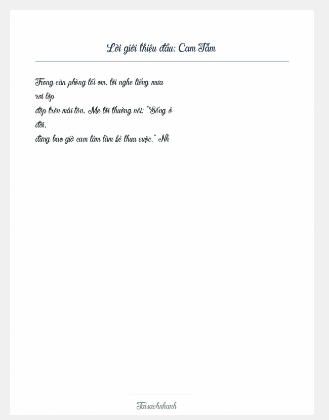 Trích đoạn Cam Tâm