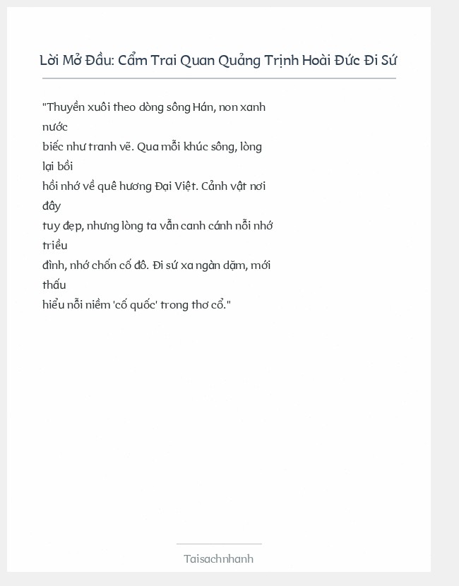 Trích đoạn Cẩm Trai Quan Quảng Trịnh Hoài Đức Đi Sứ