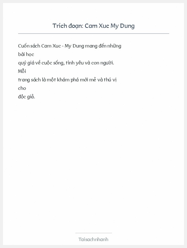 Trích đoạn Cam Xuc My Dung