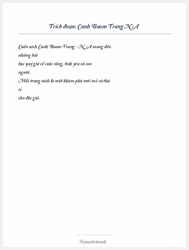 Trích đoạn Canh Buom Trang N A