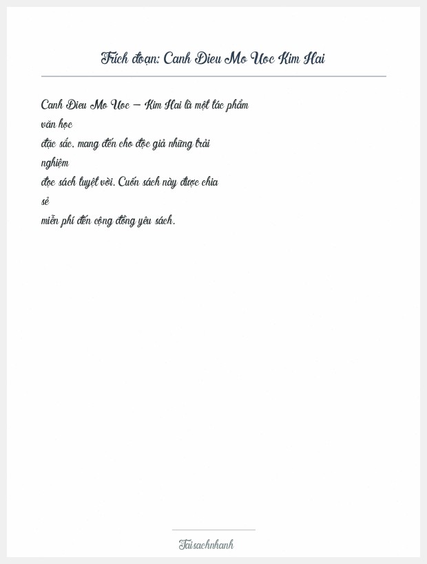 Trích đoạn Canh Dieu Mo Uoc Kim Hai