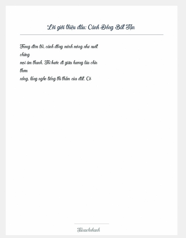 Trích đoạn Cánh Đồng Bất Tận