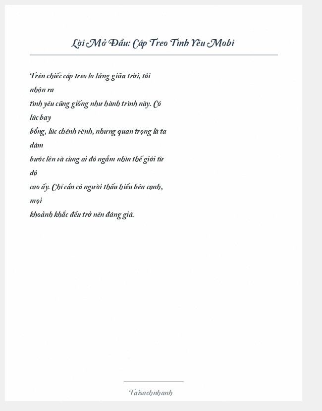 Trích đoạn Cáp Treo Tình Yêu Mobi