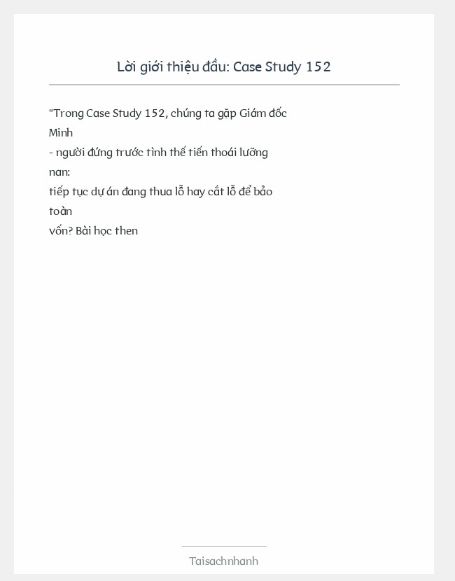 Trích đoạn Case Study 152