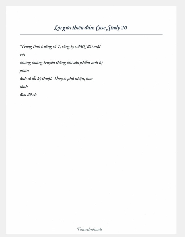Trích đoạn Case Study 20