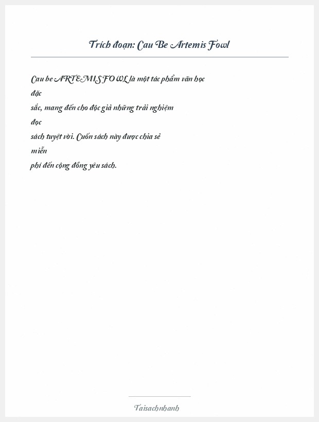 Trích đoạn Cau Be Artemis Fowl