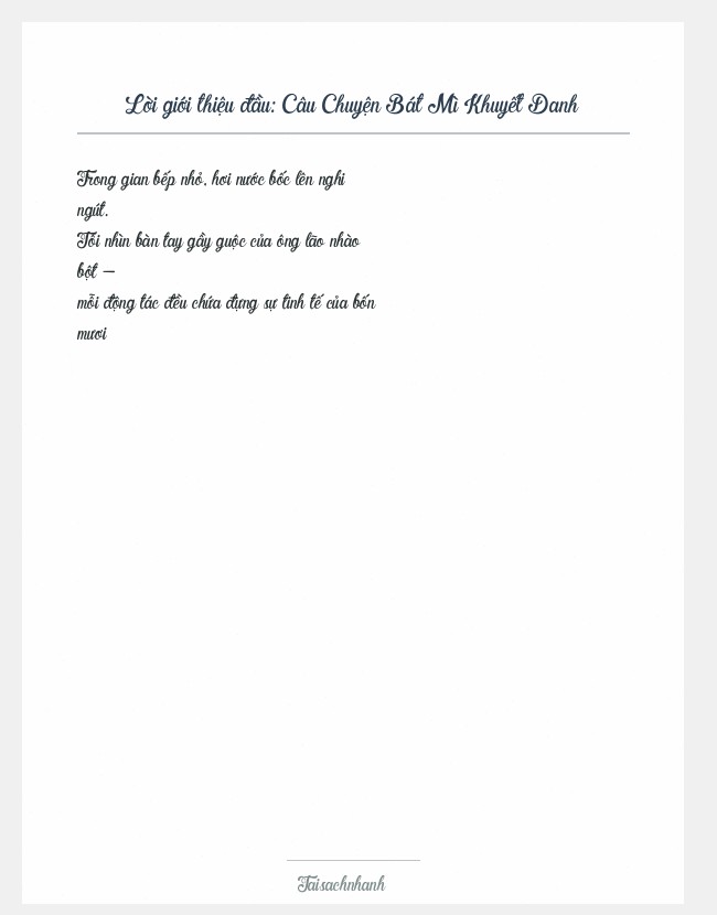 Trích đoạn Câu Chuyện Bát Mì Khuyết Danh