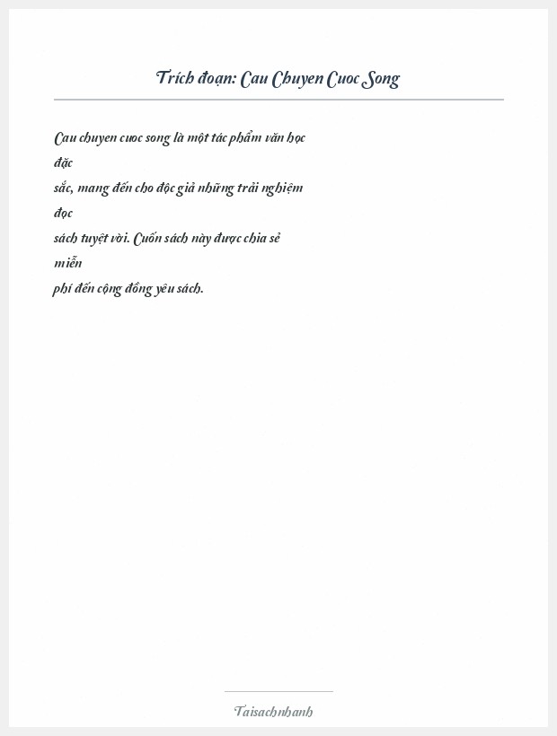 Trích đoạn Cau Chuyen Cuoc Song