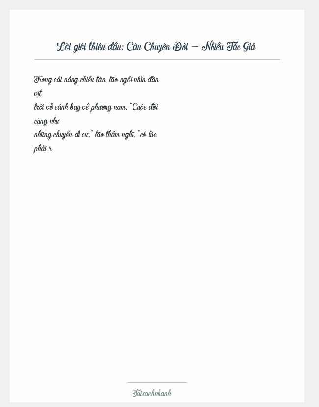 Trích đoạn Câu Chuyện Đời - Nhiều Tác Giả