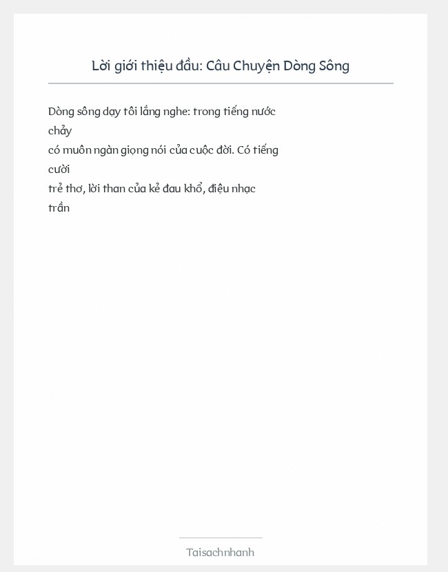 Trích đoạn Câu Chuyện Dòng Sông