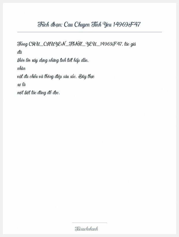 Trích đoạn Cau Chuyen Tinh Yeu 14969F47