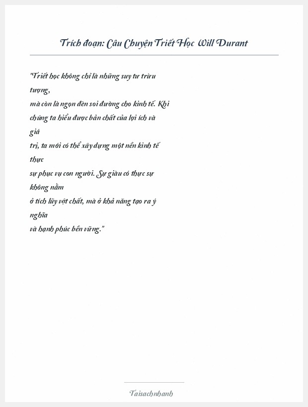 Trích đoạn Câu Chuyện Triết Học Will Durant