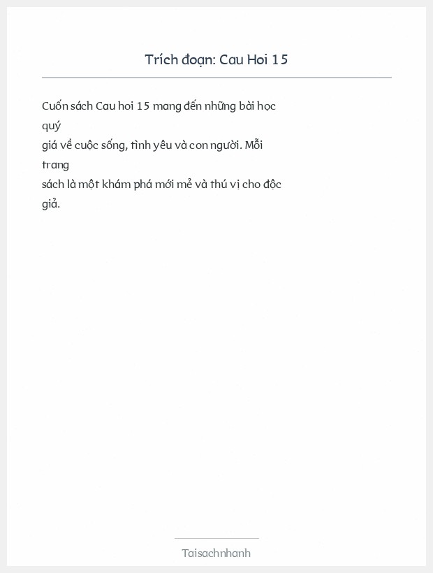 Trích đoạn Cau Hoi 15