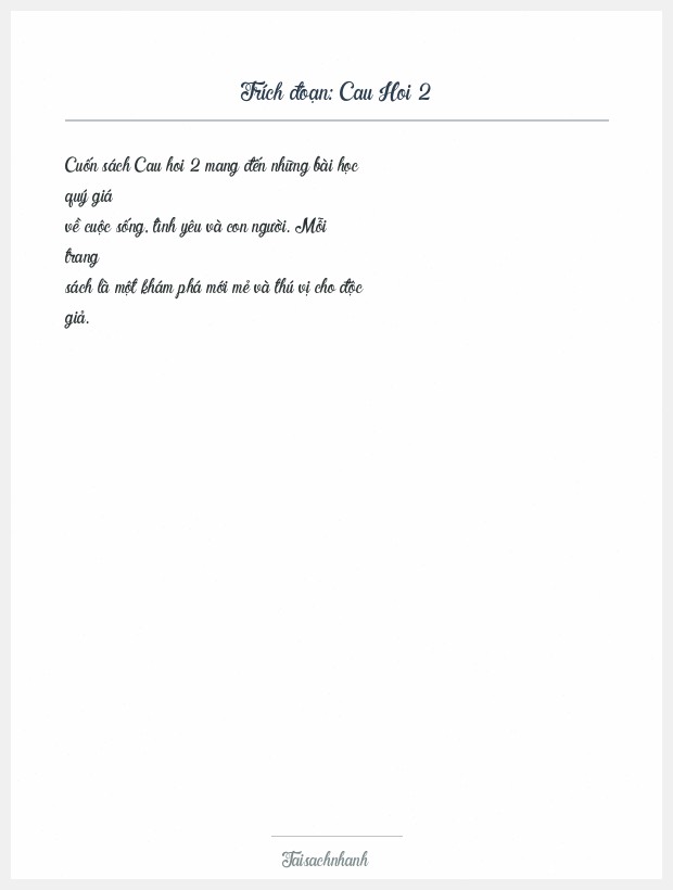 Trích đoạn Cau Hoi 2