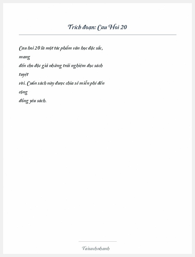 Trích đoạn Cau Hoi 20