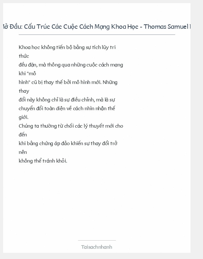 Trích đoạn Cấu Trúc Các Cuộc Cách Mạng Khoa Học - Thomas Samuel Kuhn