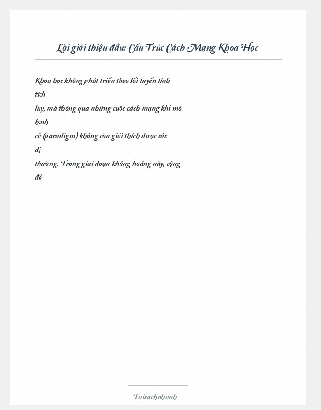 Trích đoạn Cấu Trúc Cách Mạng Khoa Học