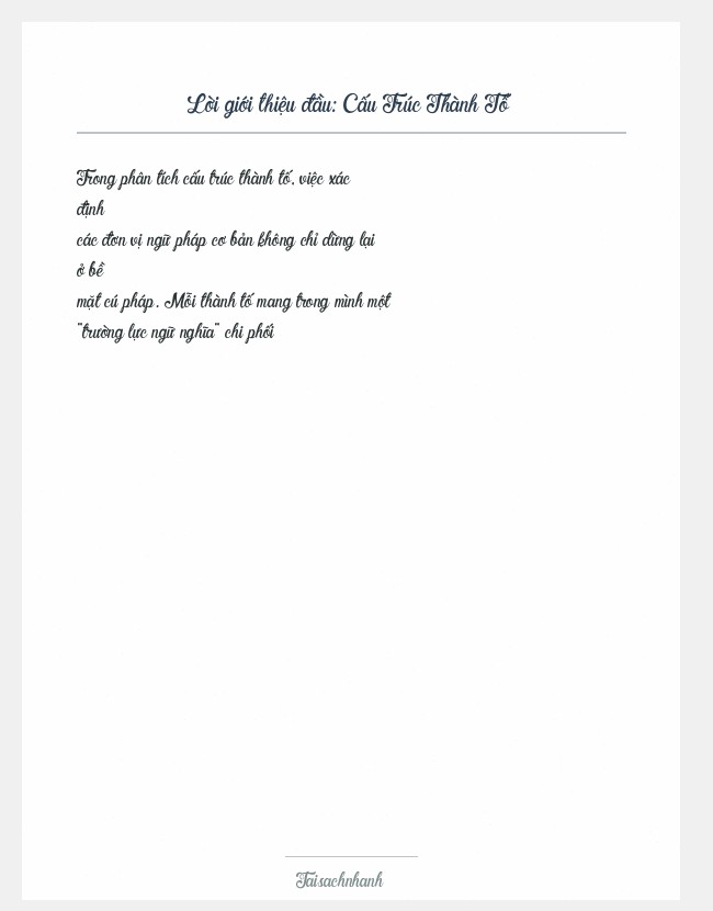 Trích đoạn Cấu Trúc Thành Tố