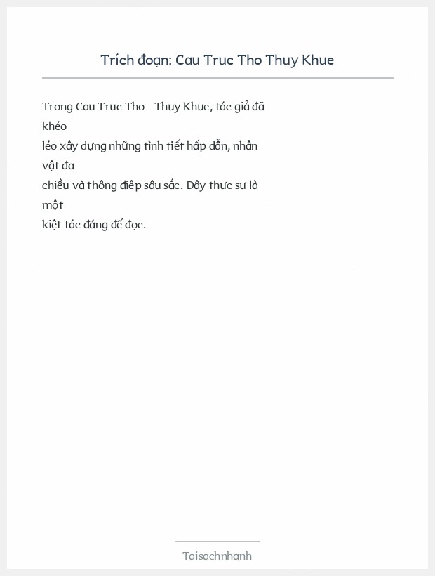 Trích đoạn Cau Truc Tho Thuy Khue