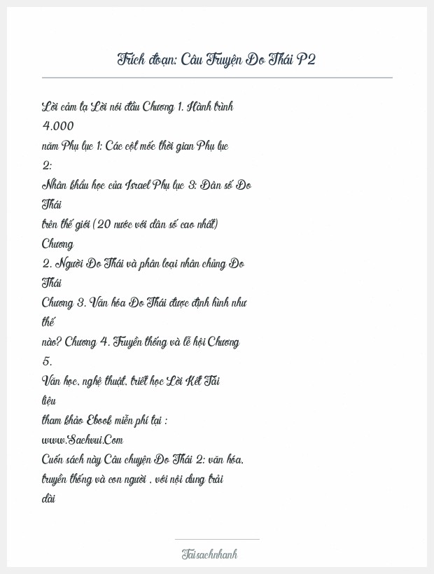 Trích đoạn Câu Truyện Do Thái P2