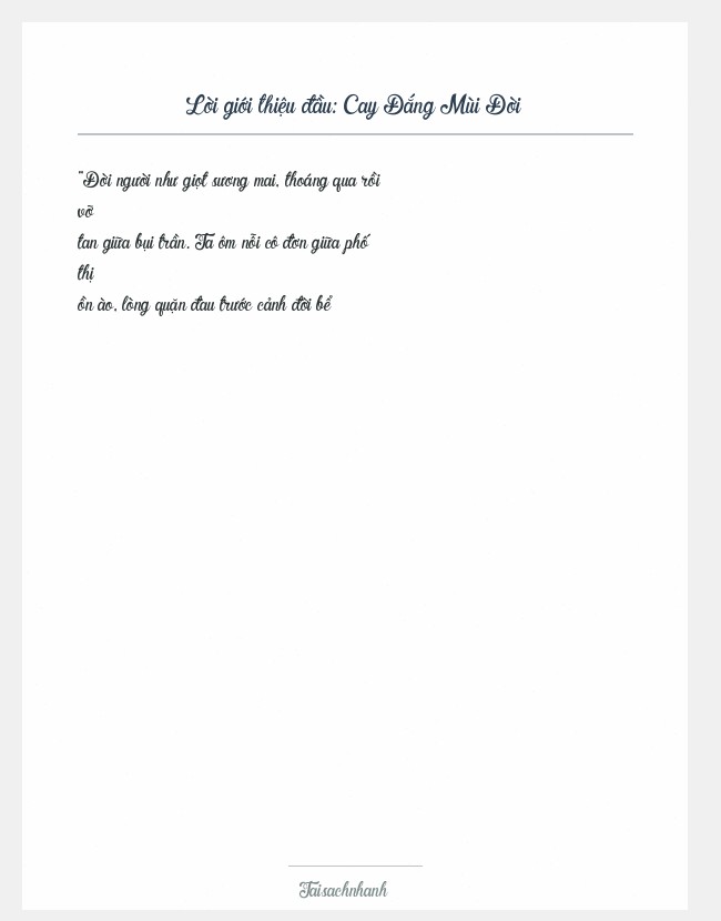 Trích đoạn Cay Đắng Mùi Đời