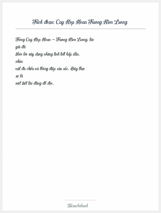 Trích đoạn Cay Hop Hoan Truong Hien Luong
