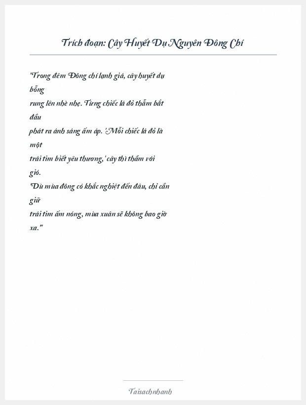 Trích đoạn Cây Huyết Dụ Nguyên Đông Chí