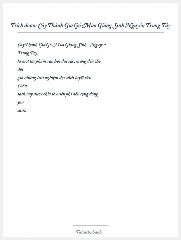 Trích đoạn Cây Thánh Gia Gỗ Mùa Giáng Sinh Nguyên Trung Tây