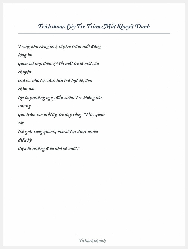 Trích đoạn Cây Tre Trăm Mắt Khuyết Danh