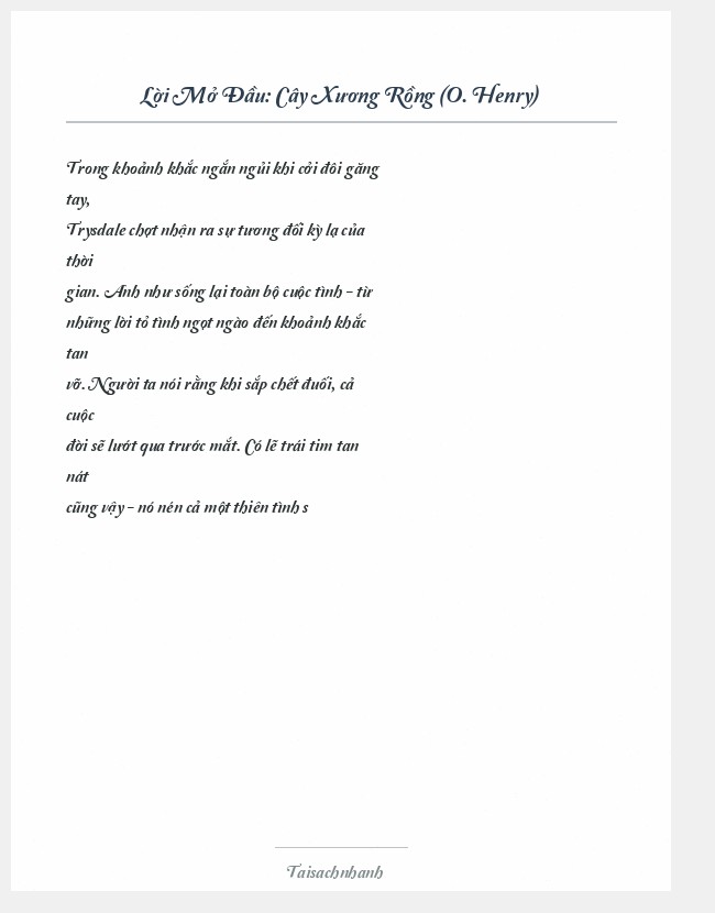 Trích đoạn Cây Xương Rồng (O. Henry)