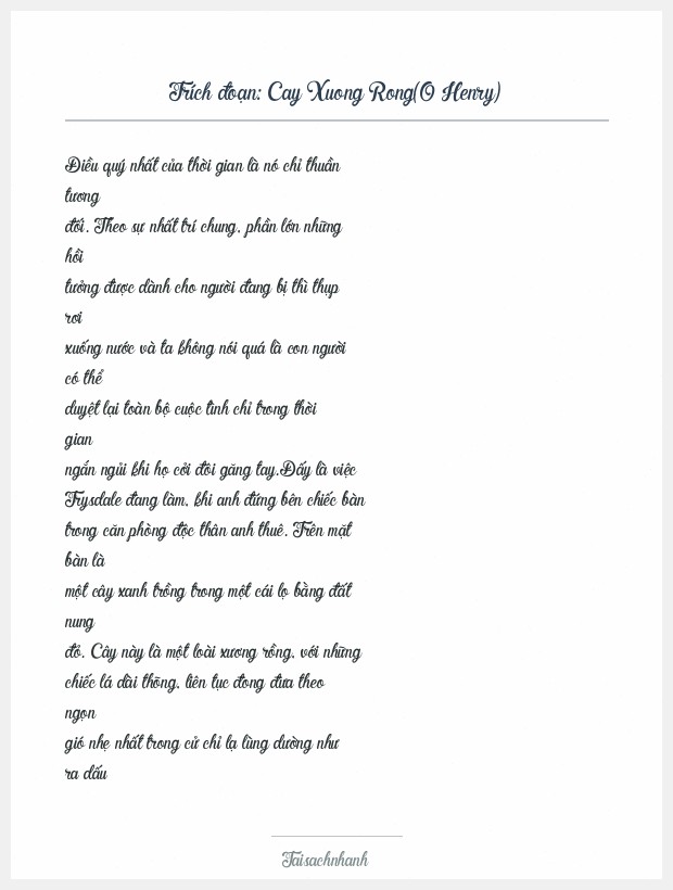 Trích đoạn Cay Xuong Rong(O Henry)