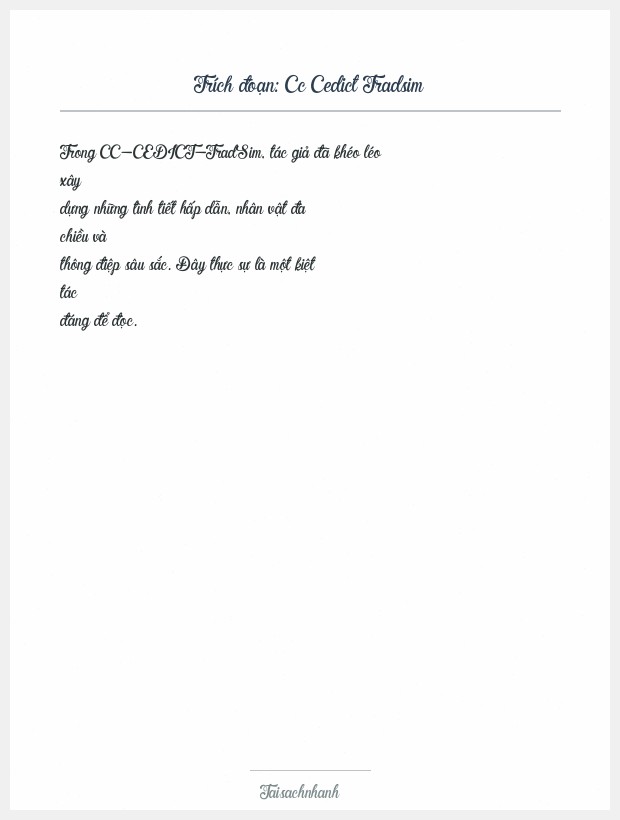 Trích đoạn Cc Cedict Tradsim