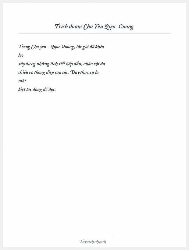 Trích đoạn Cha Yeu Quoc Vuong