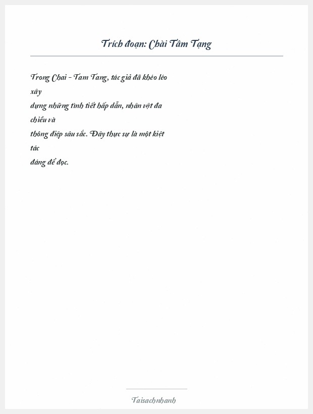 Trích đoạn Chài Tâm Tạng