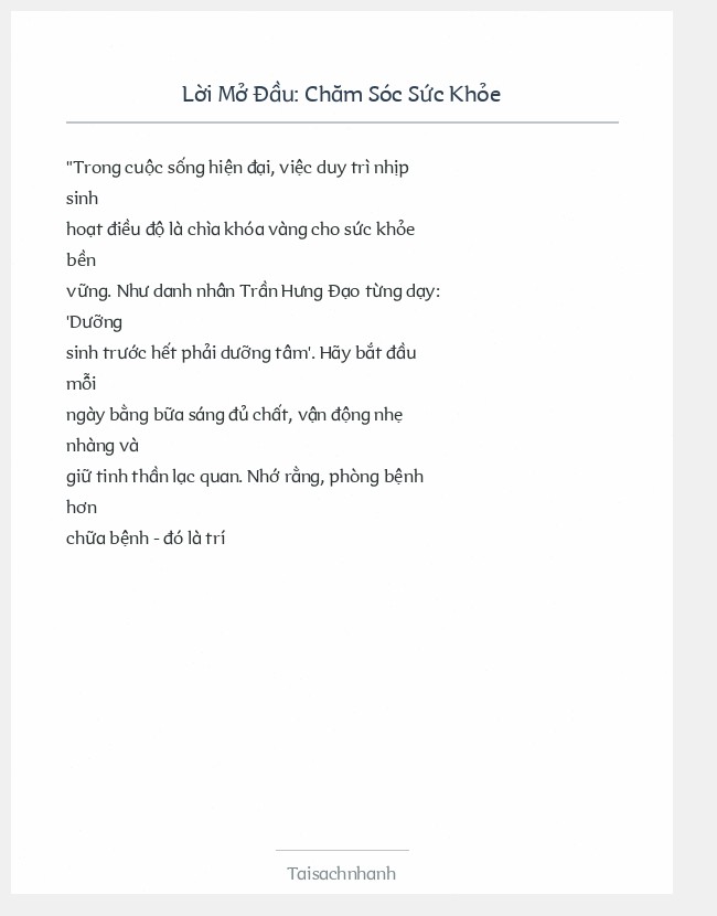 Trích đoạn Chăm Sóc Sức Khỏe