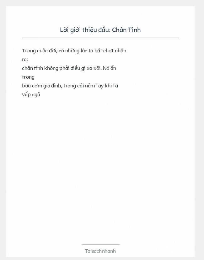 Trích đoạn Chân Tình