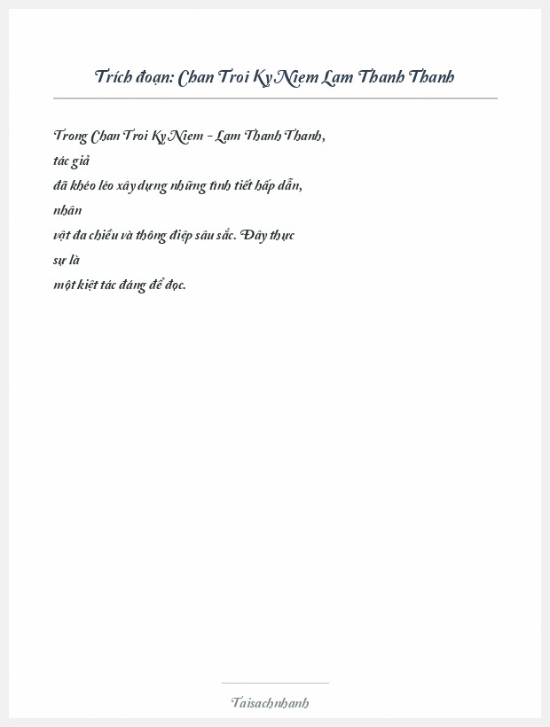 Trích đoạn Chan Troi Ky Niem Lam Thanh Thanh