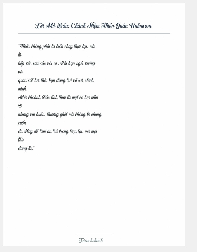 Trích đoạn Chánh Niệm Thiền Quán Unknown