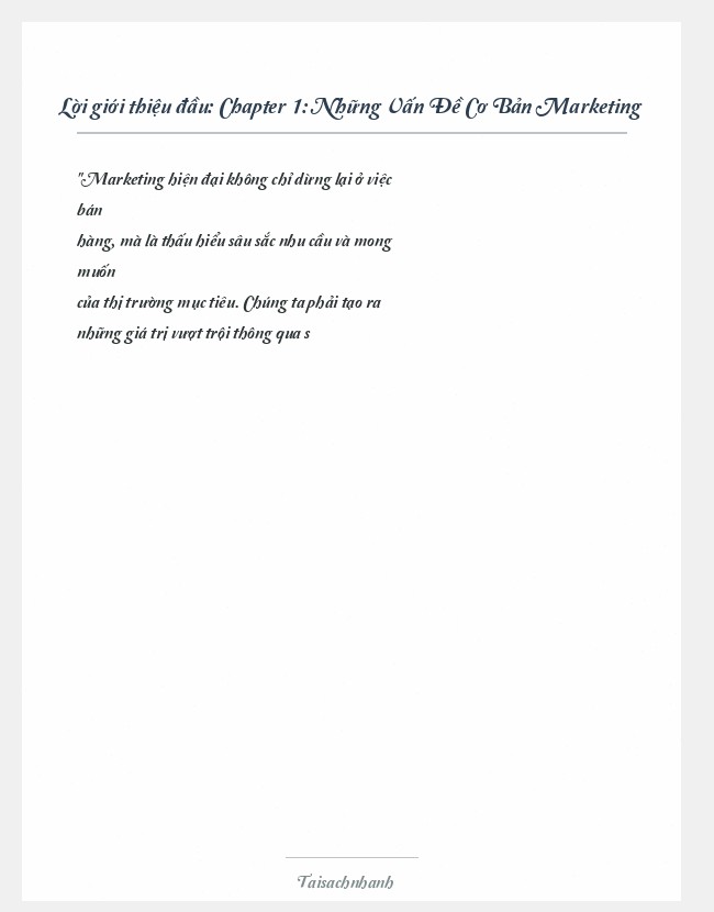 Trích đoạn Chapter 1: Những Vấn Đề Cơ Bản Marketing