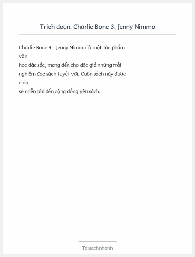 Trích đoạn Charlie Bone 3: Jenny Nimmo