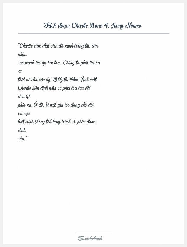 Trích đoạn Charlie Bone 4: Jenny Nimmo