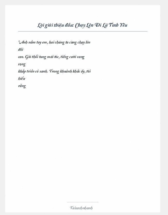 Trích đoạn Chạy Lên Đi Lũ Tình Yêu