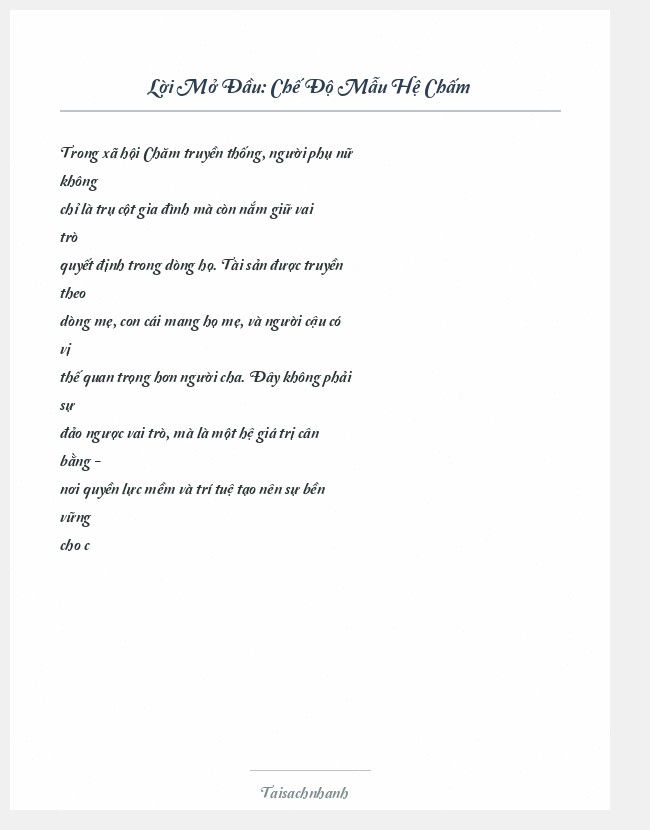 Trích đoạn Chế Độ Mẫu Hệ Chấm
