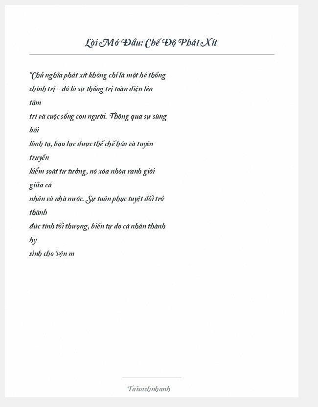 Trích đoạn Chế Độ Phát Xít