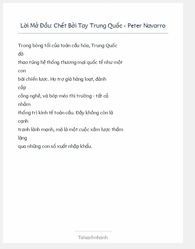 Trích đoạn Chết Bởi Tay Trung Quốc - Peter Navarro