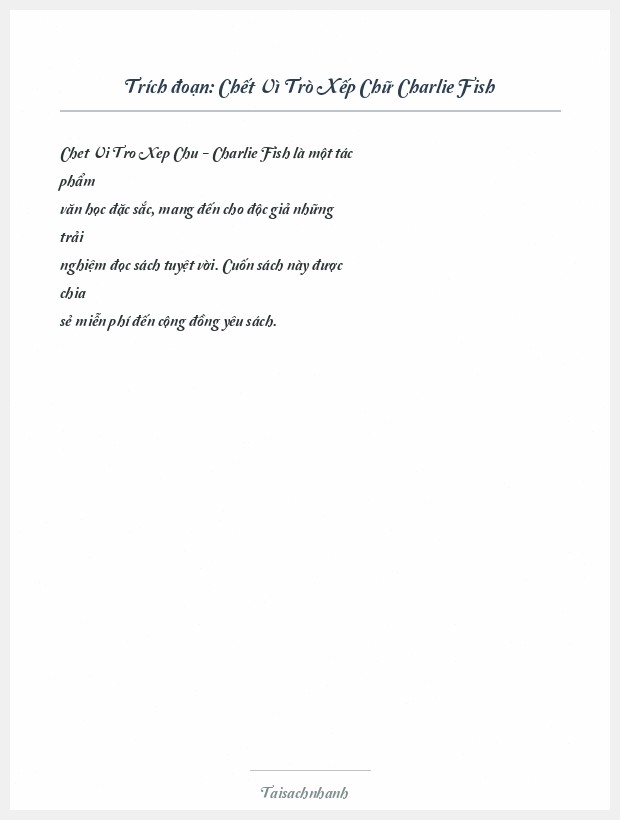 Trích đoạn Chết Vì Trò Xếp Chữ Charlie Fish