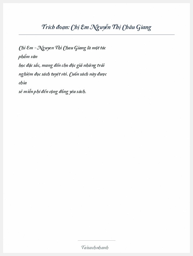 Trích đoạn Chị Em Nguyễn Thị Châu Giang
